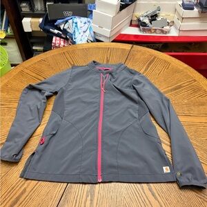 Carhartt Women's Utility Jacket in Gray with Pink Trim